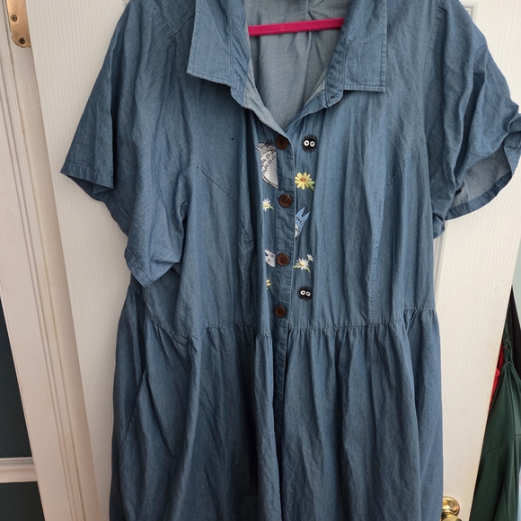 NWOT Her Universe Studio Ghibli My Neighbor Totoro Denim Dress- Size 5x - Picture 4 of 7